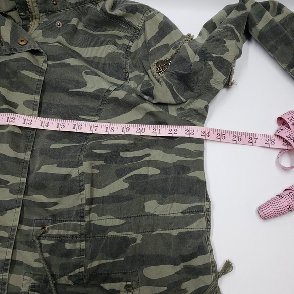 Torrid Women's Green Camo Utility Jacket Military Style Size 1X - Picture 9 of 15